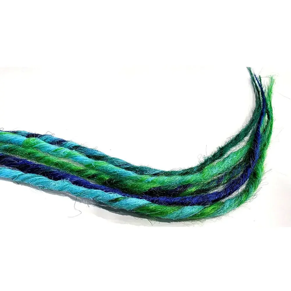 Clip in Synthetic Dreads Dreadlocks Hair Extensions Blue Green Blends Swirls